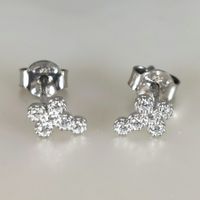 Boucles d'oreille cubic zirconium motif " Croix " Ag925