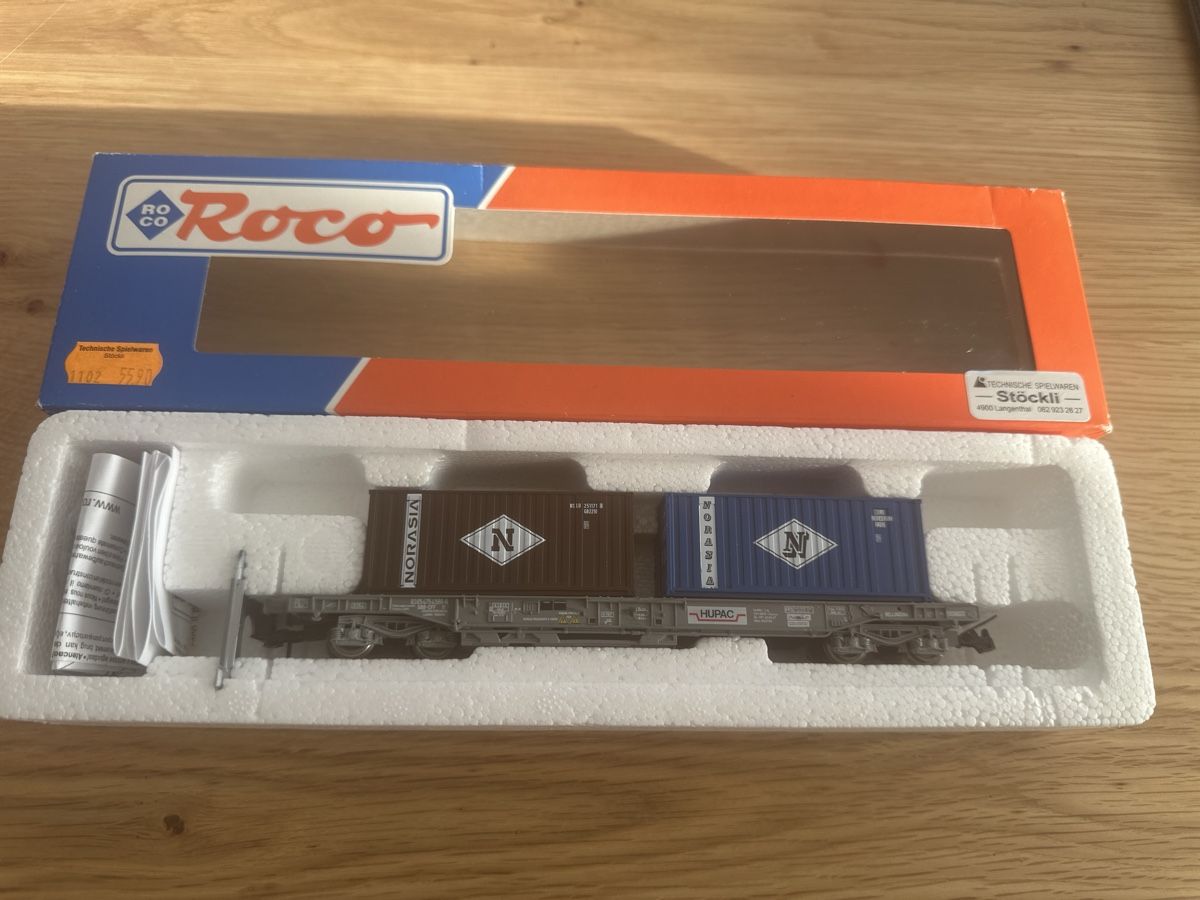 Roco Modellini di ferrovie: Roco SBB HUPAC Wagen ab 19.- – Usato da Sennwald venduto da HARO-Import