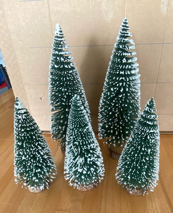 Tannen mit Schnee Konvolut 5 Stk Weihnachten Dekoration grün (Gebraucht ...