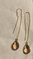 Boucles d’oreilles plaqué or et cabochon en verre rose pâle