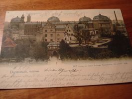 Darmstadt, Schloss, 1906, koloriert, gelaufen