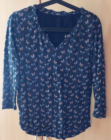 Tom Tailor Bluse Schmetterling Motiv Grösse S dunkelblau
