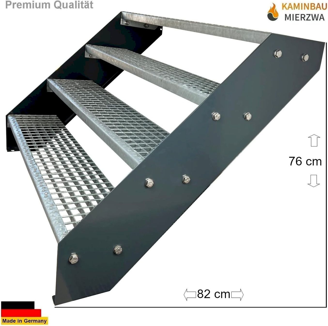 Scale: Stahltreppe 4 Stufen 60x76cm anthrazit – Nuovo e nell'imballaggio originale da Bottighofen venduto da zaap 1