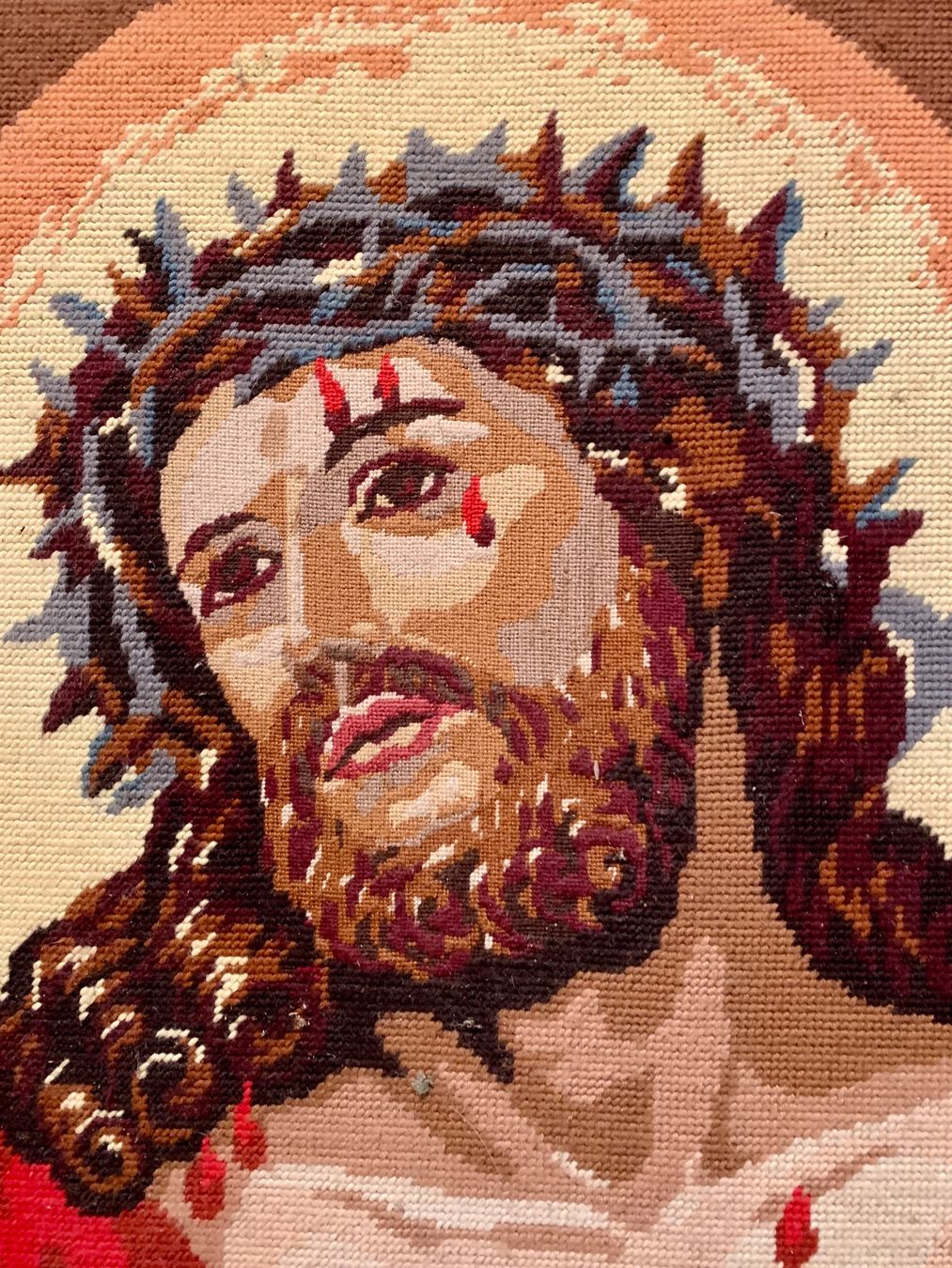 Dipinti: Gobelin Gemälde / Stickbild Jesus mit Dornenkrone – Usato da Zürich venduto da Les_Zurichois 2