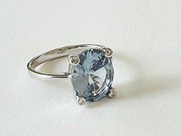 Eleganter Silber 925 Aquamarin Ring - Neu