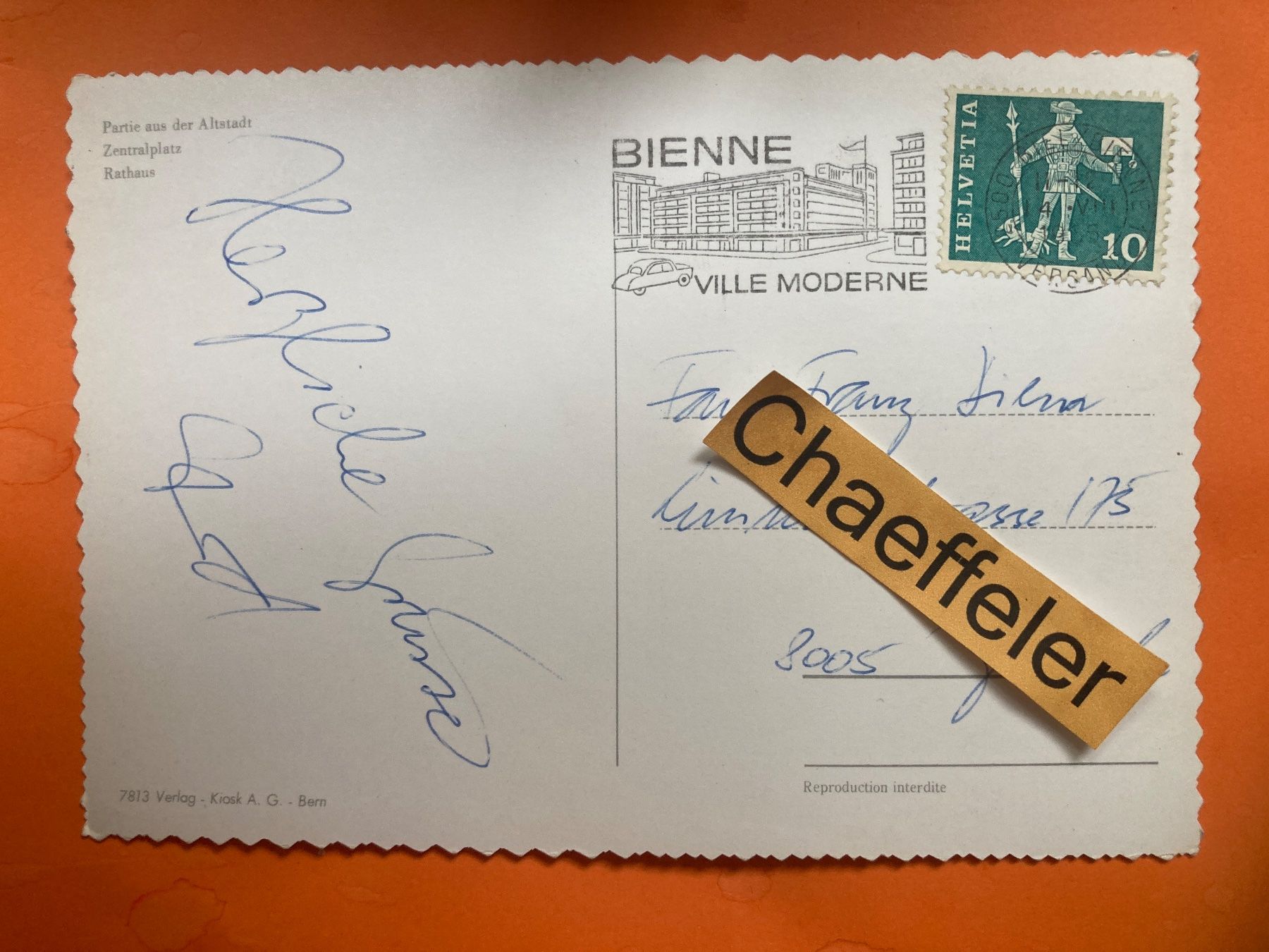 Ansichtskarten: Biel - Bienne – Gebraucht aus Zürich von Chaeffeler 1