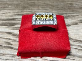 Saphir RIng 💎✨ Silber Massiv vergoldet S309