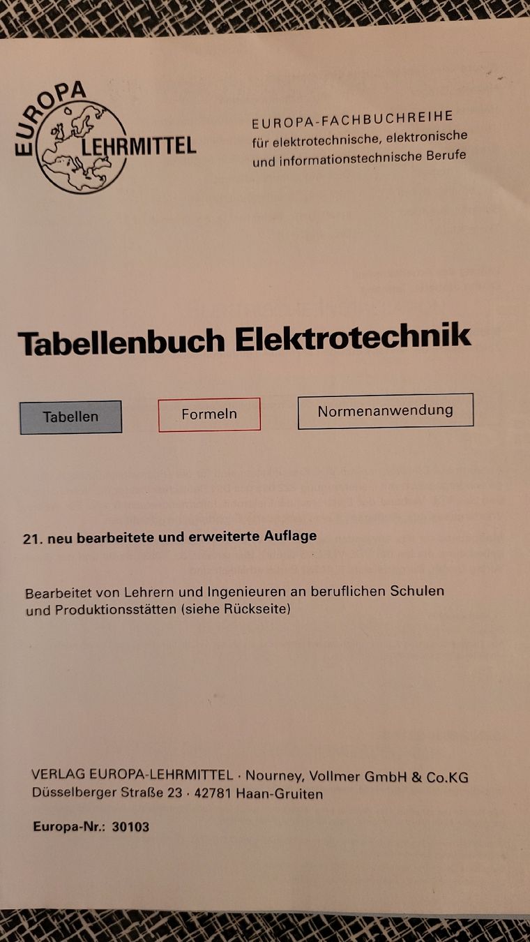 Libri: Tabellenbuch Elektrotechnik – Usato da Döttingen venduto da Alis68 1