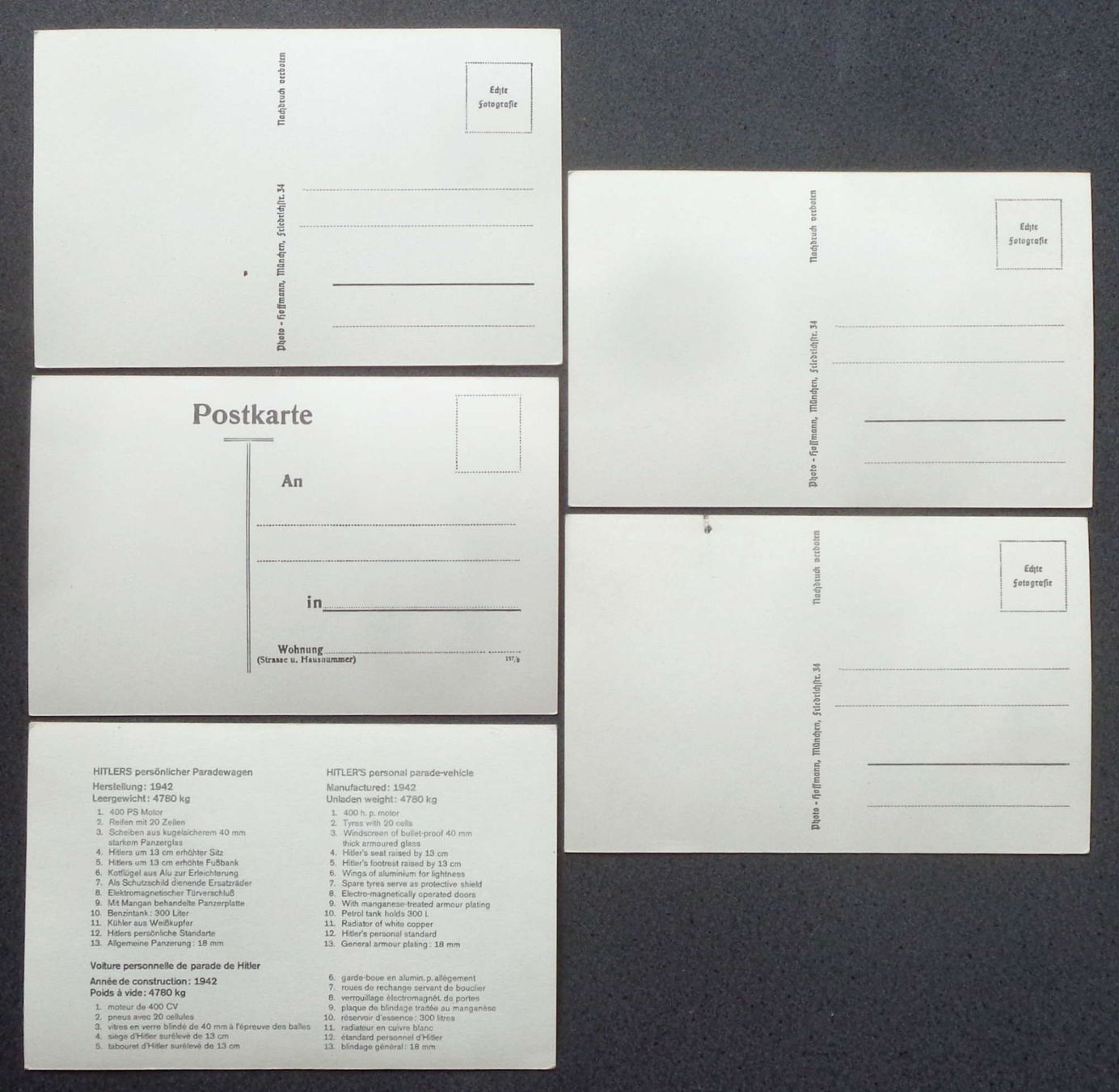 Cartoline postali: DEUTSCHES REICH 1938/1946: 5 Ansichtskarten – Nuovo (secondo la descrizione) da Le Locle venduto da timbrettino 1