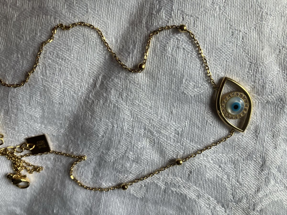 Catenine: Stahlkette goldfarben mit Auge – Usato da Bassersdorf venduto da groovygremlin 1