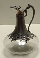 Dekorative Weinkaraffe Glas mit Zinnbeschlag gebraucht (bia5