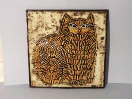 Wandplatte Katze Lisa Larson, Gustavsberg Sweden