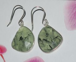 Ohrringe PREHNIT 925 Silber fazetiert VP 69,-