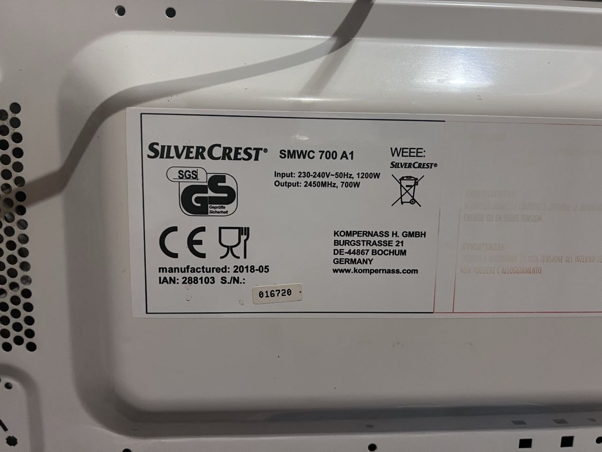 SilverCrest Elettrodomestici da cucina: Mikrowelle – Nuovo (secondo la descrizione) da Wattwil venduto da IBiDaFurDi 2