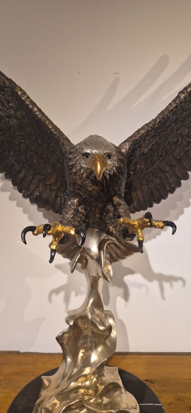 Skulpturen & Statuen: Splendide pygargue en bronze sur socle de marbre – Gebraucht aus Chateau-d'Oex von Jump65 2