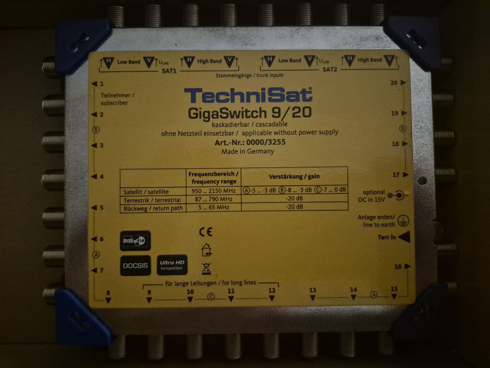Amplificatori: TechniSat GigaSwitch 9/20 – Nuovo (secondo la descrizione) da Goldau venduto da Neocity 2