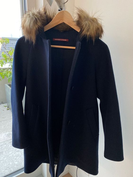 Manteau Bleu Comptoir Des Cotonniers Taille 36 - Laine Doublée Viscose - Occasion TB état