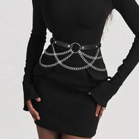 🤩NEU Damen Taillengürtel Ketten Gürtel Schwarz