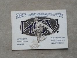 Vevey Werbung Karte Société des Arts Graphiques Antik