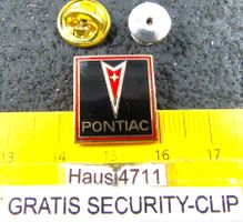 PONTIAC AUTO LOGO ENAMEL PIN GOLDIG MIT SECURITY-CL