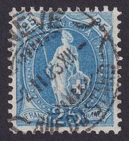 73E, Stehende Helvetia, Rasierklingen Vollstempel GENEVE GE