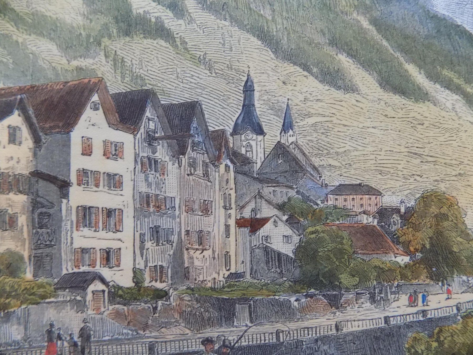 Incisioni: Chur vom Hotel Steinbock aus – Usato da Risch venduto da Antikfee 6