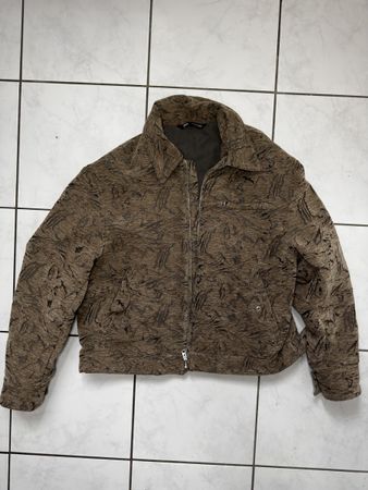 Zara – Veste texturée marron à motifs – Taille XL