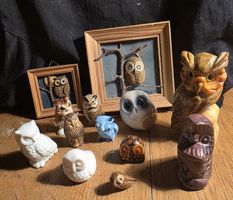 Eule Figur Porzellan Stein Keramik Albastar 13 stk. alli