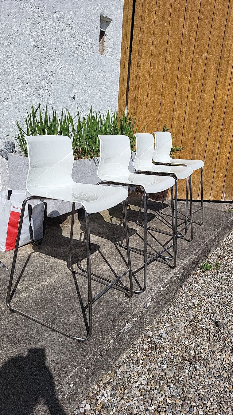 Ikea Sgabelli: 4 Barhocker Glenn: weiss, verchromt  – Usato da Bronschhofen venduto da hinsi18