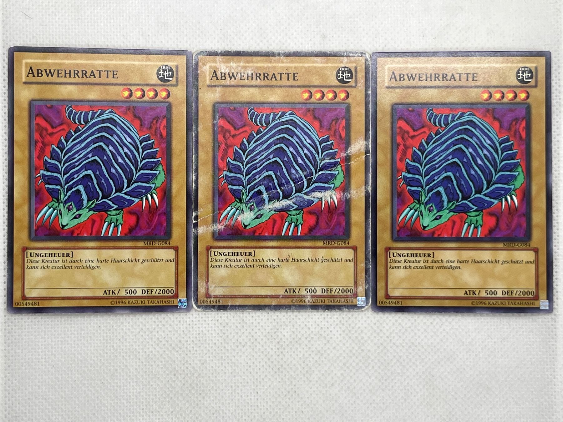 Yugioh Carte collezionabili: 3x Yu-Gi-Oh! Abwehrratte Karten – Usato da Hinterkappelen venduto da Kim1992