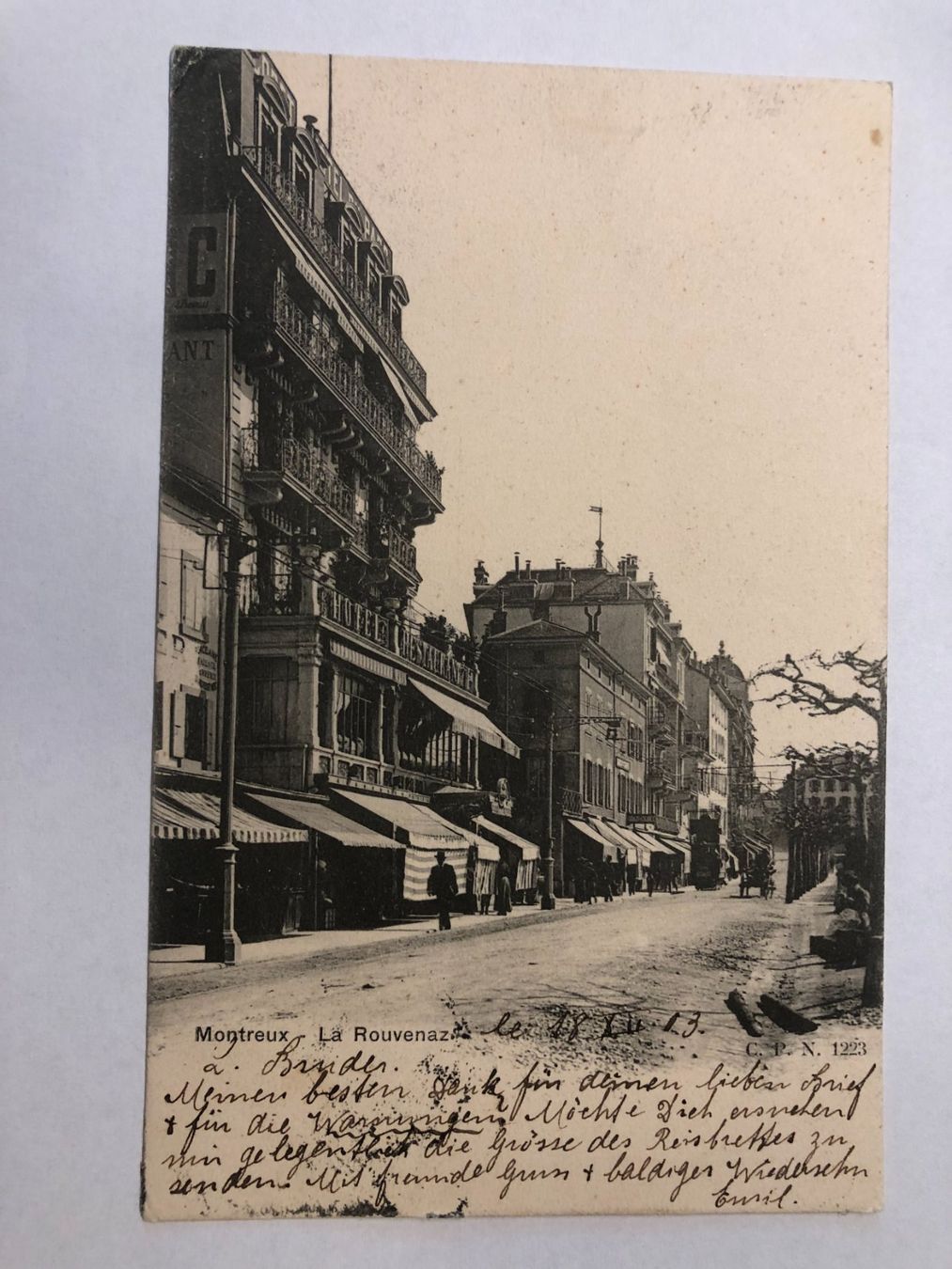 Ansichtskarten: Montreux - La Rouvenaz  1913 – Gebraucht aus Pfäffikon ZH von Waltoversand
