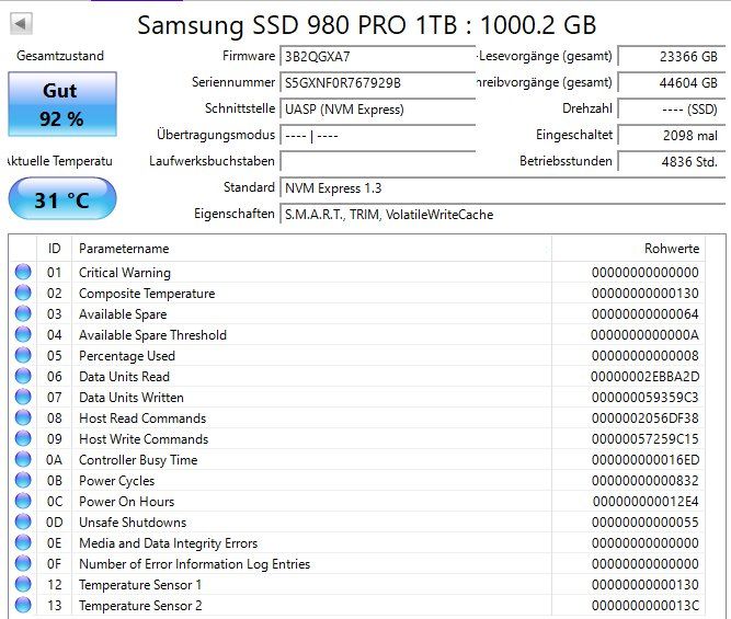 Samsung Disques durs: 2x Samsung 980pro SSD 1 TB Set – D'occasion à Berikon par texmurphy901 2