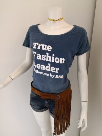 🤩MANGO T-SHIRT BLAU TRUE FASHION LEADER-DRUCK & D&G P.