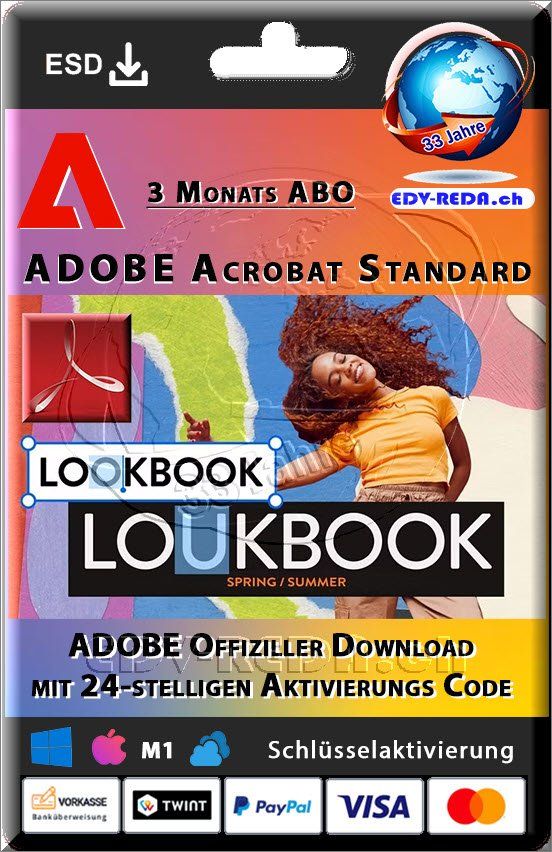 Adobe Software: Adobe Acrobat Standard ABO PC/Mac 3 Monats ABO Original Key – Nuovo (secondo la descrizione) da Langenthal venduto da Reda