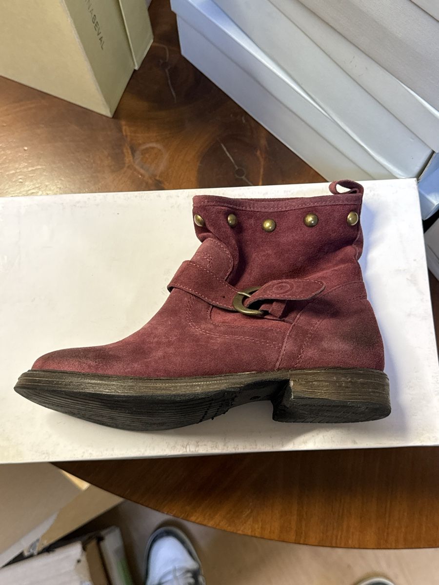 Damenschuhe: Adele Seval Wildleder Damenstiefeletten Bordeaux Gr.37 – Neu und originalverpackt aus Interlaken von Skandalpreis