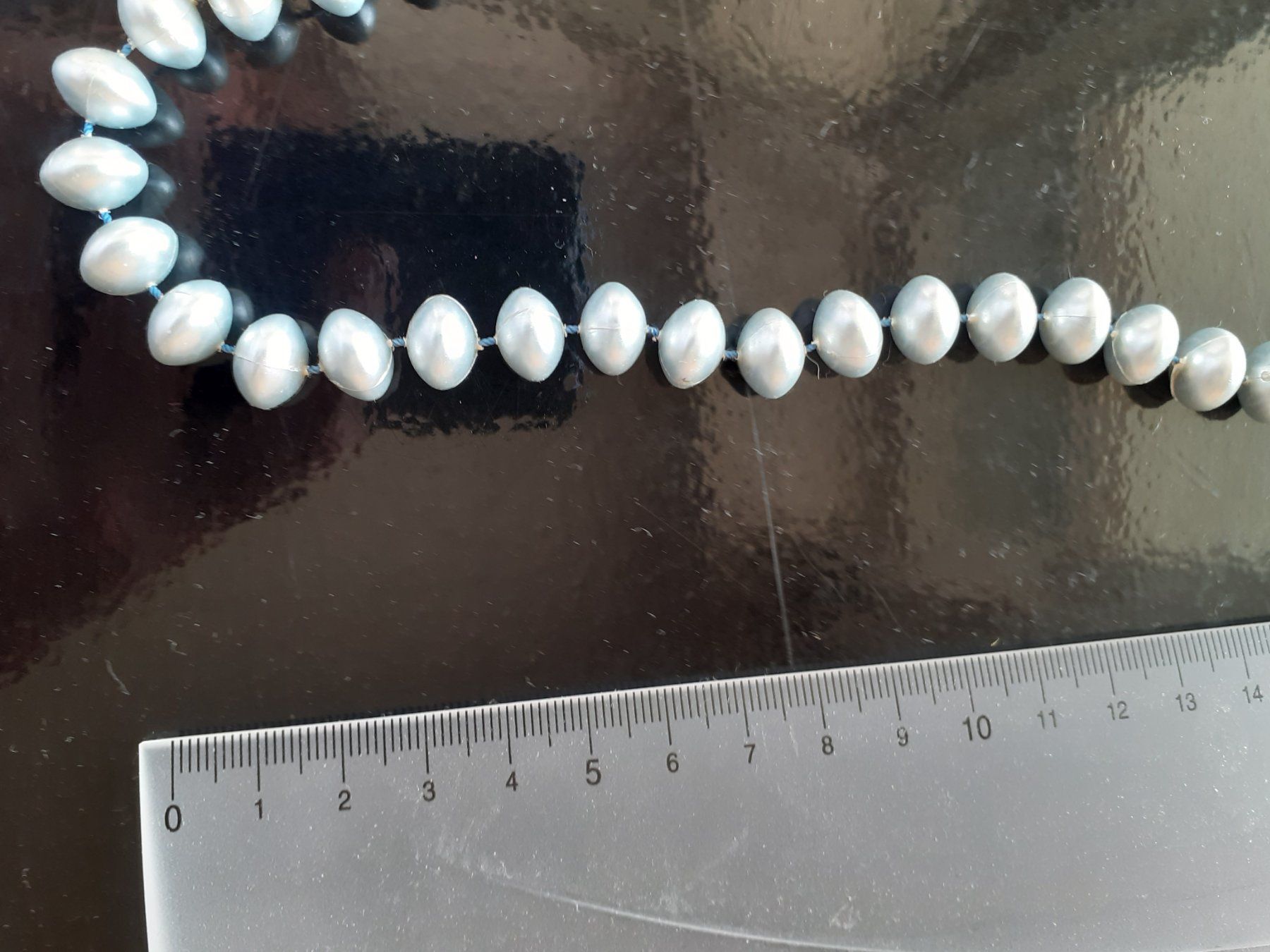 Catenine: Hübsche, hellblaue lange Halskette - Vintage! – Usato da Yverdon venduto da DerStorchUndDieBiene 1
