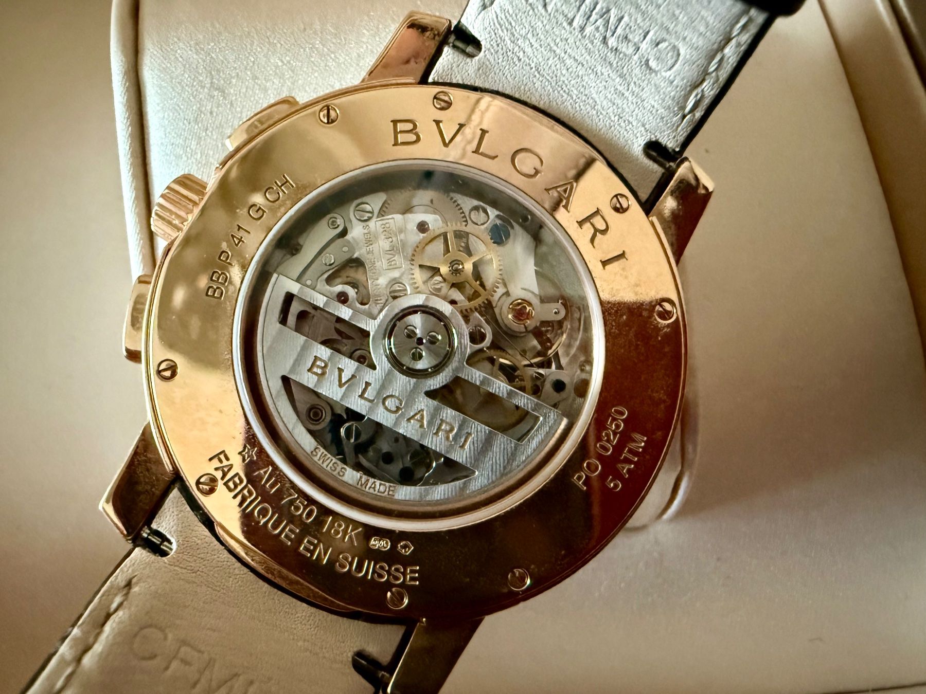 Bulgari Orologi: BULGARI Velocissimo Pink Gold Automatic Chronograph 36000vph – Nuovo (secondo la descrizione) da Le Mont-sur-Lausanne venduto da LycaGallery 5