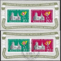 1955 Lausanne Block ** und Stempel Lausanne Ausstell. ab 1.-