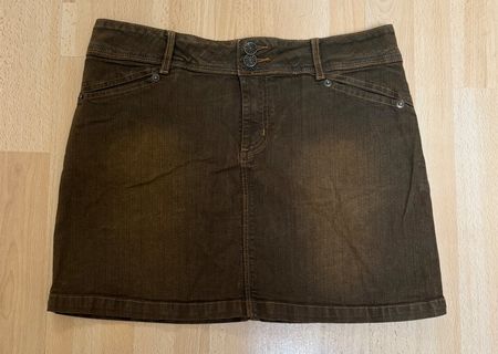 Six Angels - Neuw. Jeans Mini Rock - braun - Grösse 38