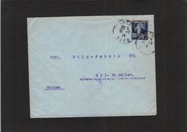 Perfin Frankreich : Tourcoing - Wil SG , gel. 31.7.1914