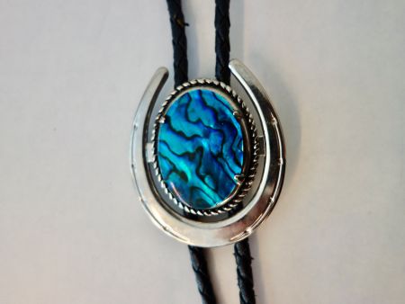 Bolo Tie Western Krawatte Cowboy ABALONE Muschel Hufeisen