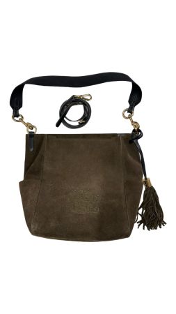 Lottusse handmade Wildleder Tasche Shopper braun Crossbody
