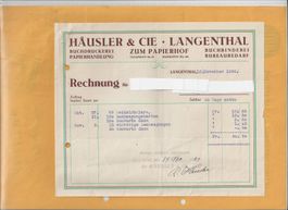 Langenthal, Häusler & Cie Zum Papierhof 1924