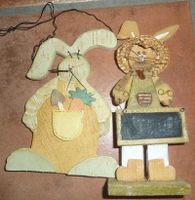 2 Hasen / Ostern Dekoration aus Holz