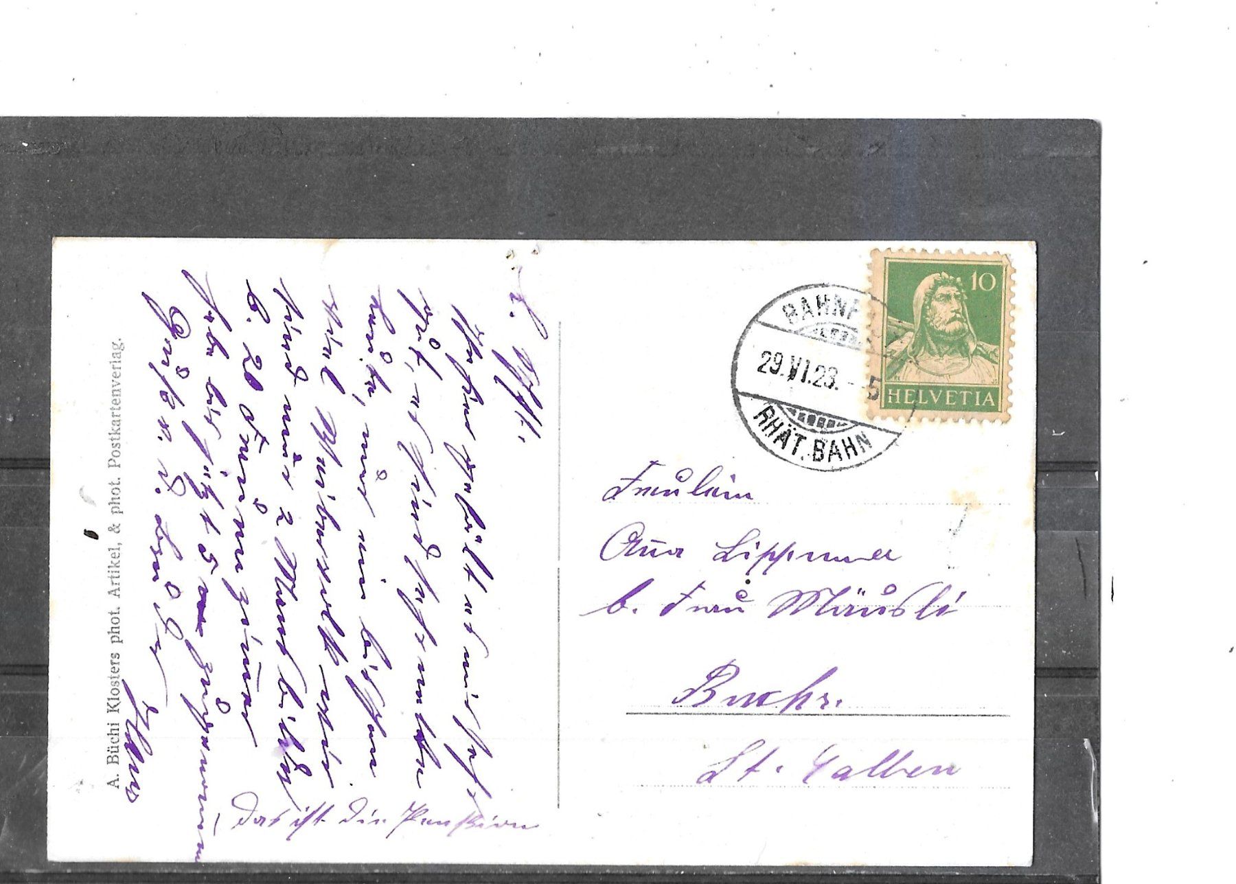 Cartoline postali: GR Saas 1923 Pension Waldhof – Usato da Schocherswil venduto da Wilare 1
