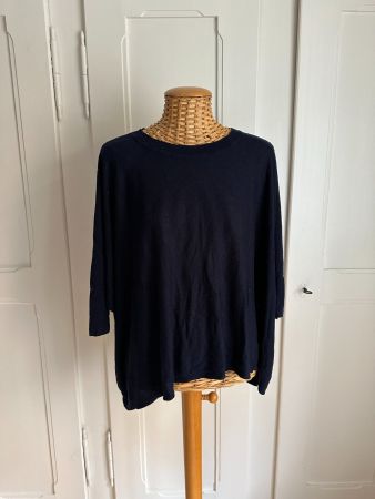 Oversized Feinstrick Oberteil dunkelblau - XS