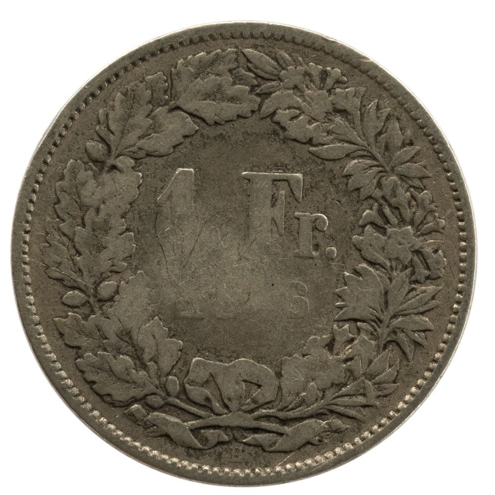 Tutti le monete: Schweiz 1 Franken 1876 – Nuovo e nell'imballaggio originale da Rotkreuz venduto da num_6343
