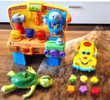 Fisher Price Set 3 Stück Werkbank, Schildkrote, Auto
