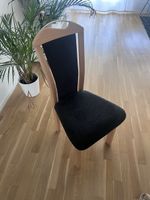 6xEsszimmerstuhl Holz Buche Stoff schwarz Zustand gut
