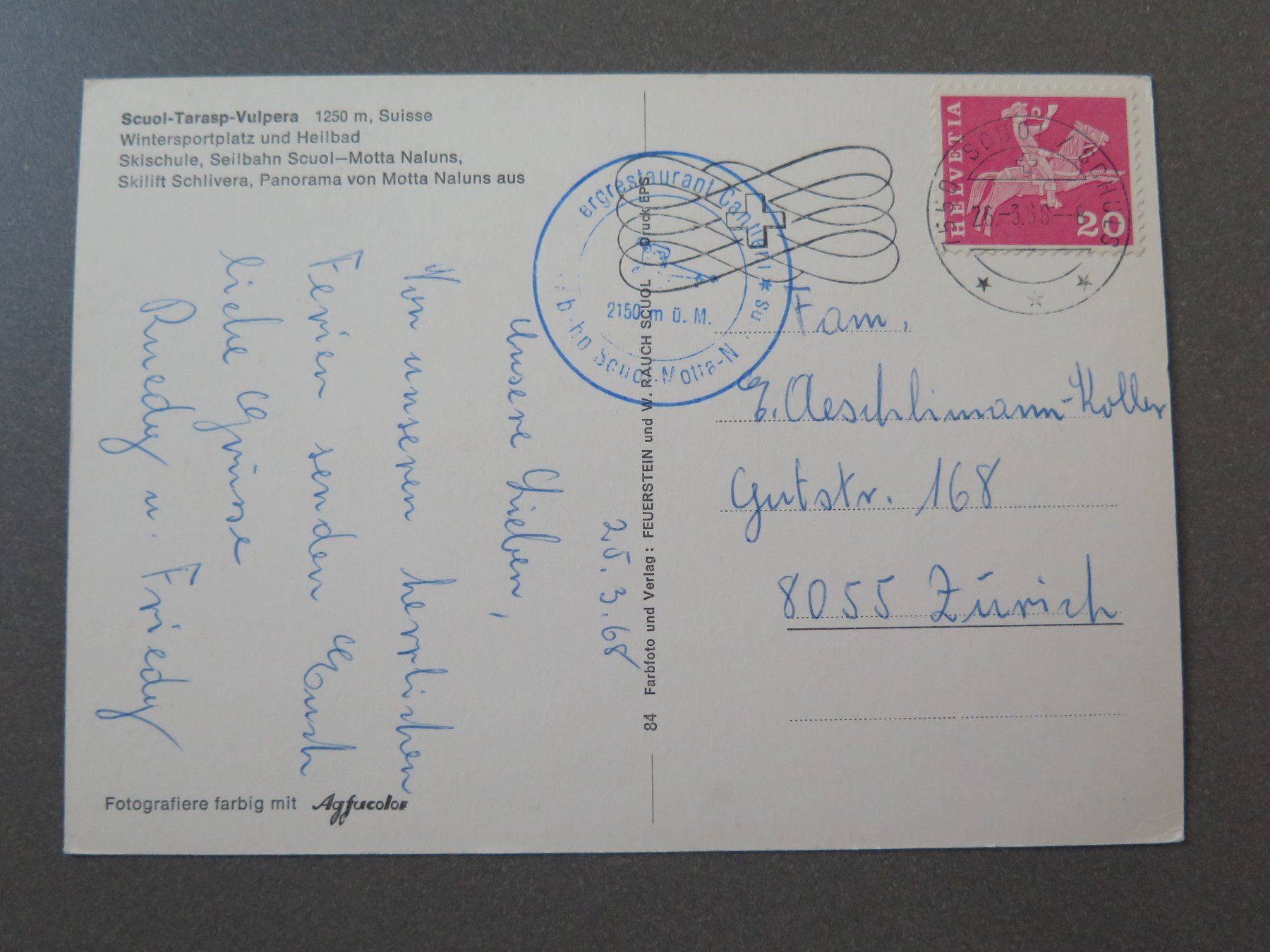 Cartoline postali: SCHULS-SCUOL - MOTTA NALUNS – Usato da Wittenbach venduto da lipasal 1